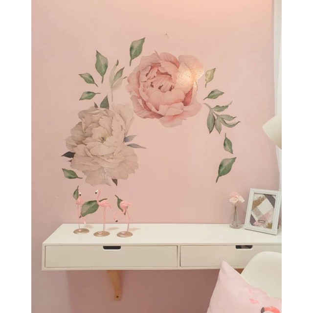 WALLDECAL  FLOWER PEONY SCANDINAVIAN / STIKER DINDING VINYL WALL DECAL / HM019