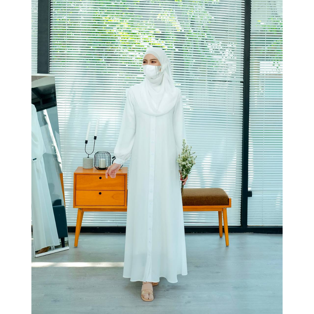 Evolvere - Safina Dress Shine Lux Fashion Gamis Muslim Wanita Kancing Busui Friendly ( Free Belt )