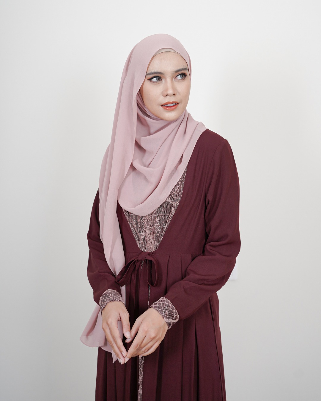 Evolvere - Samira Dress Sahara Platinum Gamis Wanita Mix Brokat Busui Friendly