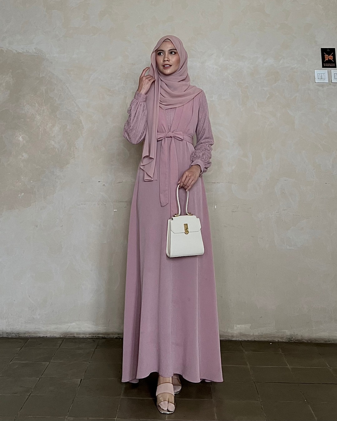Evolvere - Ilona Dress Shine Lux Mix Brukat Fashion Gamis Muslim Wanita Busui Friendly ( Free Belt )