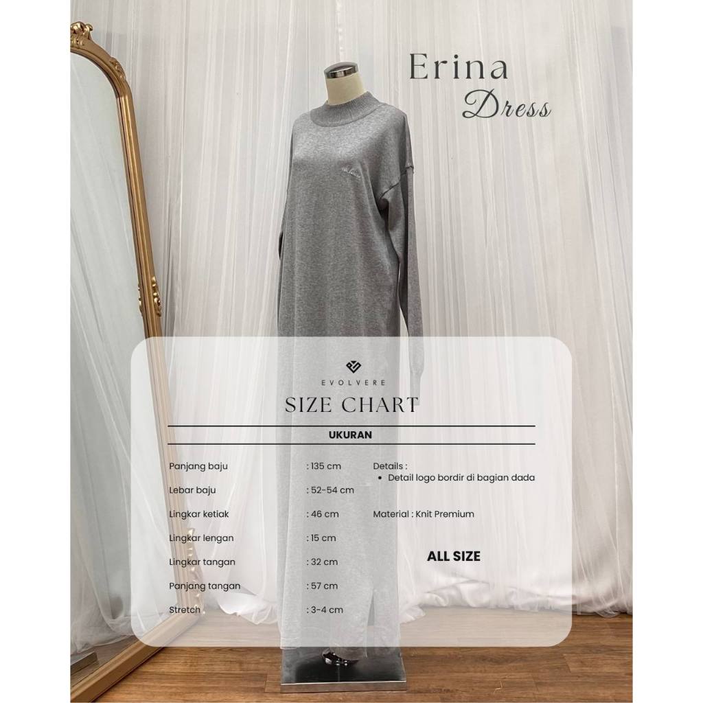 Evolvere - Erina Dress Casual Dress Knit Premium Gamis Muslim Wanita