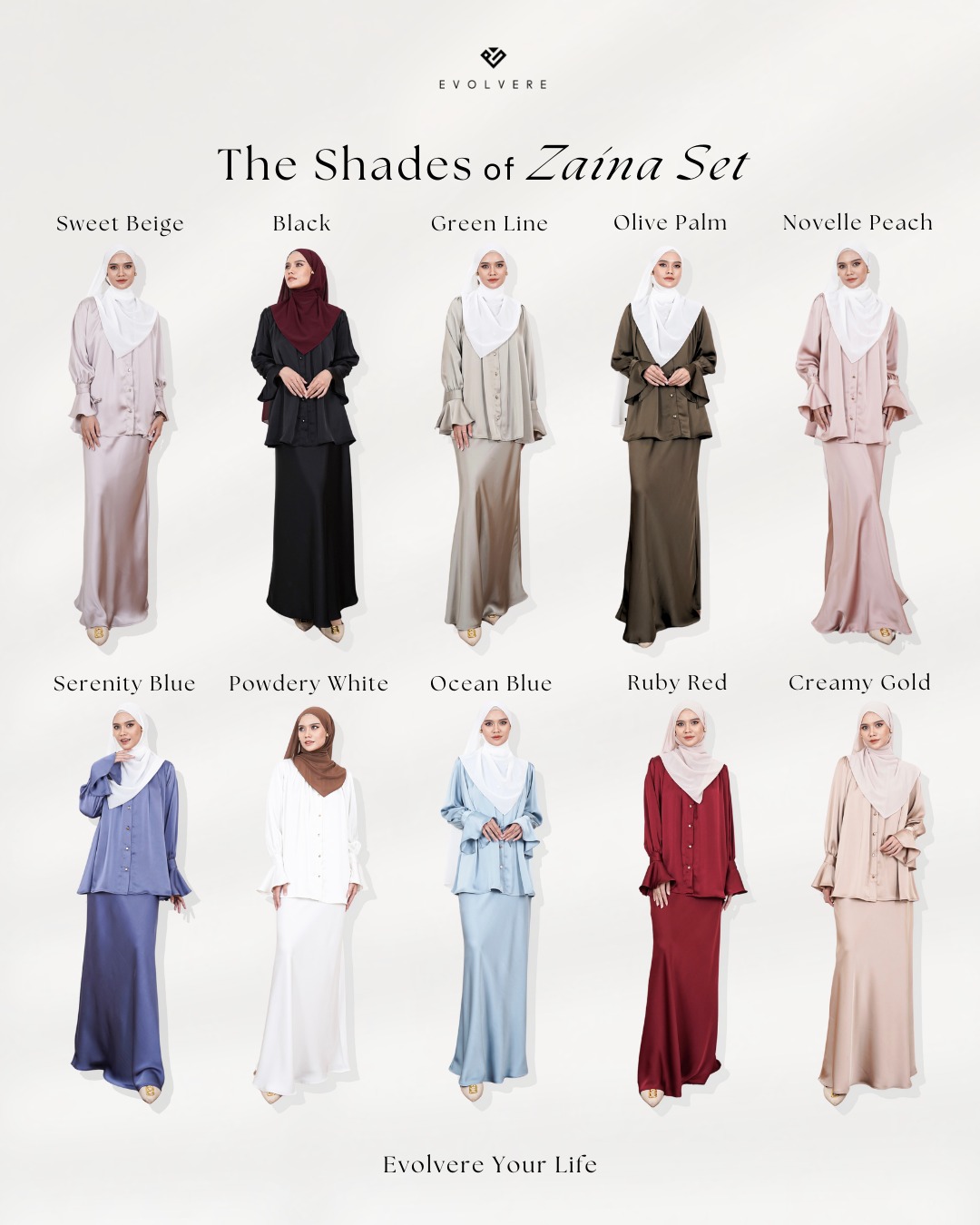 Evolvere - Zaina Shirt Kemeja silk Polos (kemeja saja)
