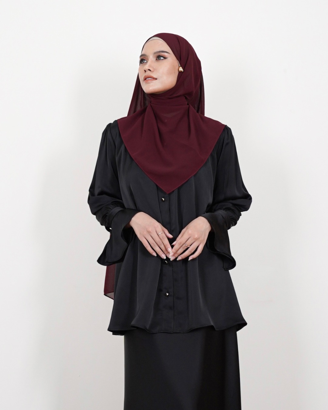 Evolvere - Zaina Shirt Kemeja silk Polos (kemeja saja)