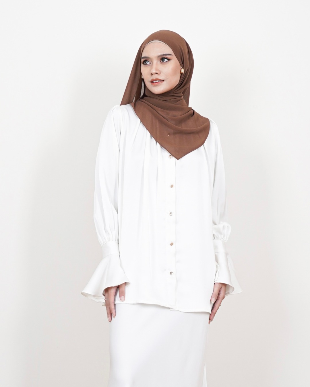 Evolvere - Zaina Shirt Kemeja silk Polos (kemeja saja)