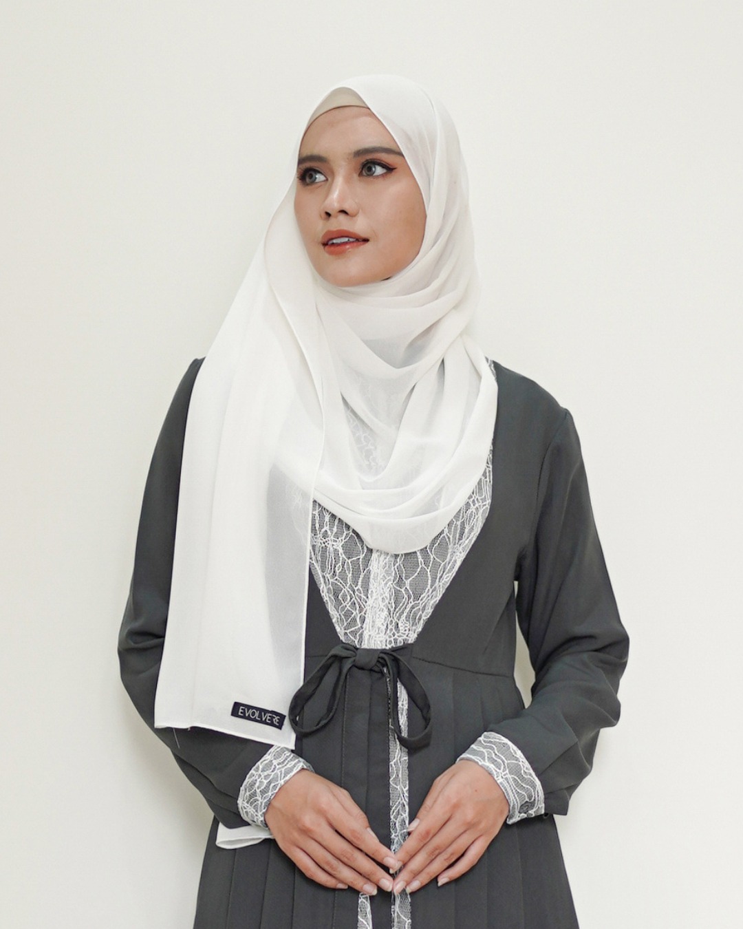 Samira Dress mix brokat Satu Set dengan Pashmina Ceruti Babydoll