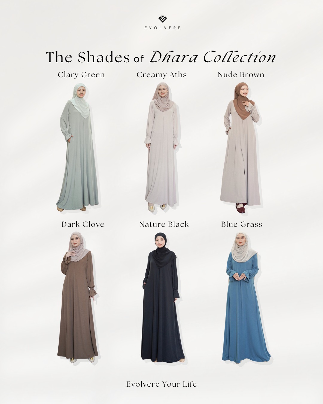 Evolvere - Dhara Basic Rib Knit Dress Muslim