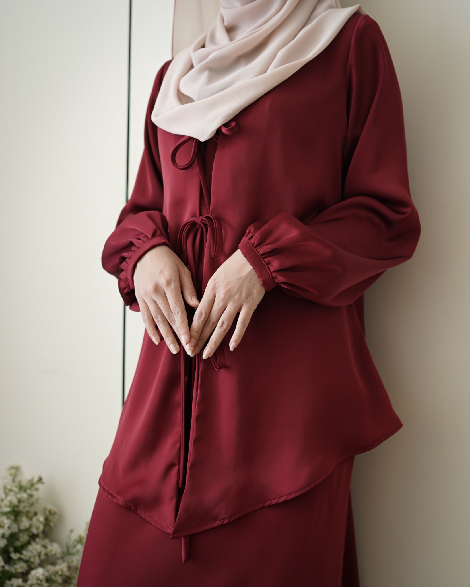 Evolvere - Nuha Top Silk Satin Coquette Style (ATASAN Saja )