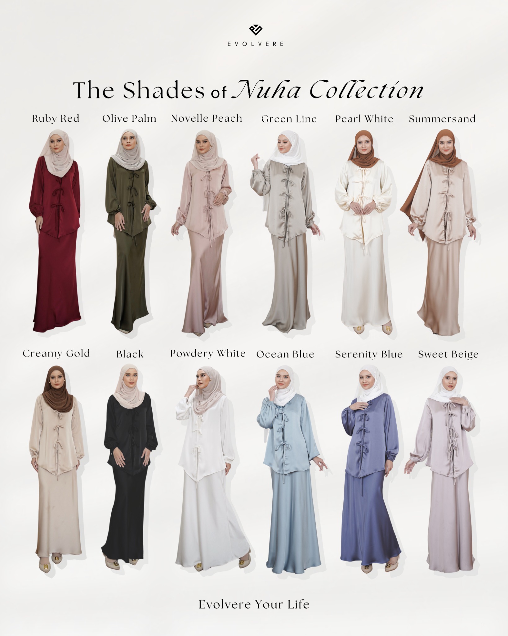 Evolvere - Nuha Top Silk Satin Coquette Style (ATASAN Saja )
