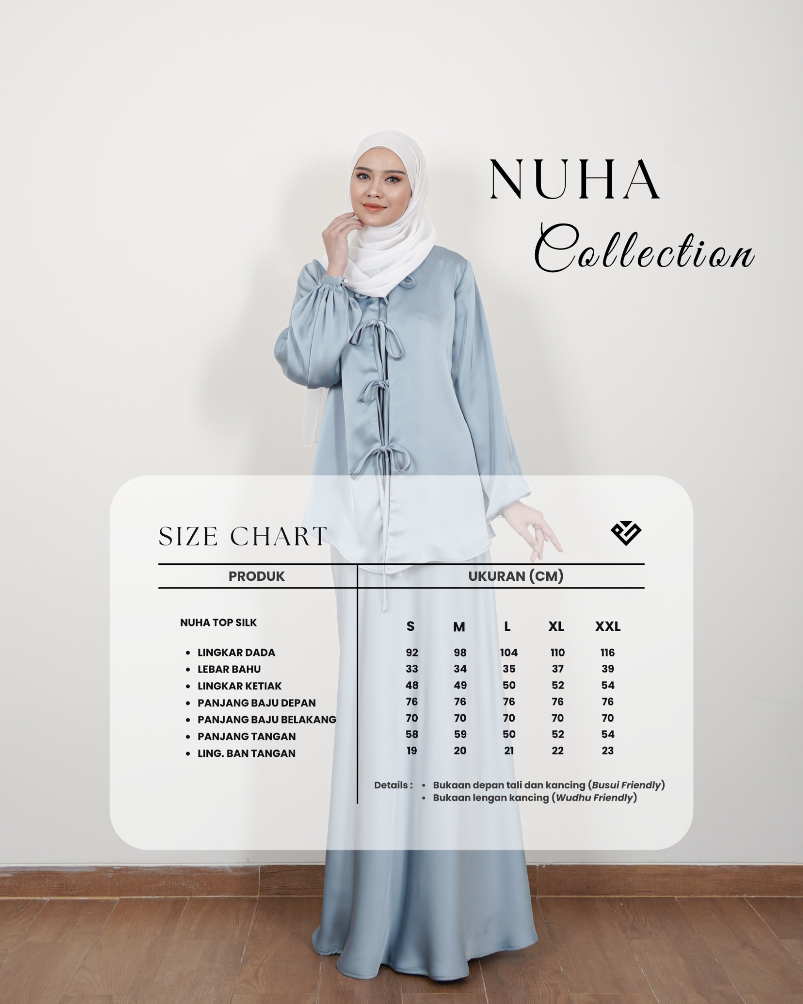 Evolvere - Nuha Top Silk Satin Coquette Style (ATASAN Saja )