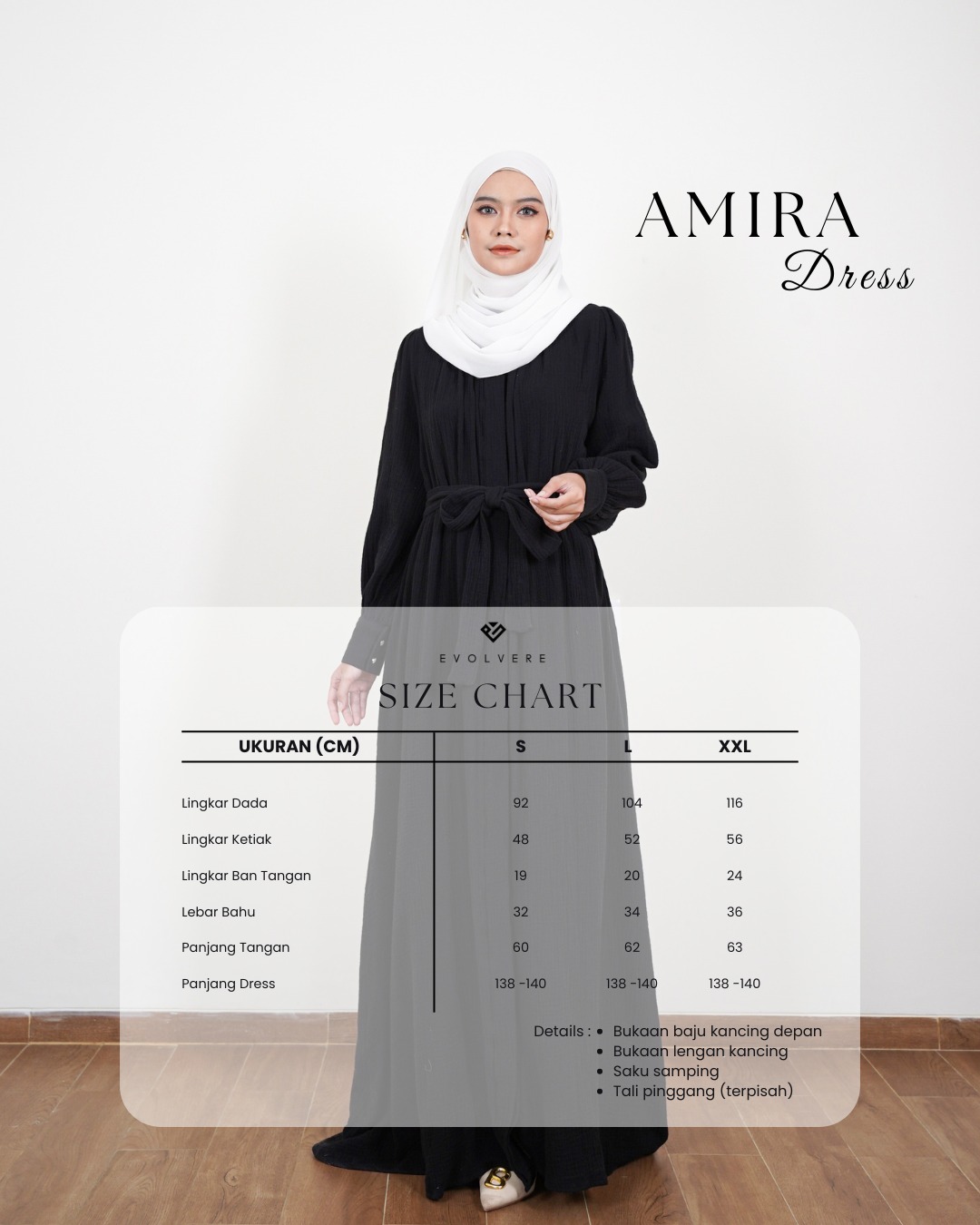 Evolvere - Amira Dress Katun Foam Korea Style