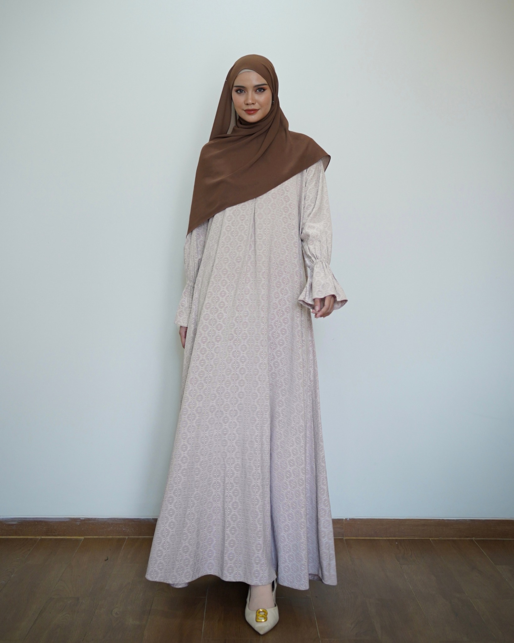 Evolvere - Khadijah Dress Motif Muslimah A-Line (Oversized / Big Sized)