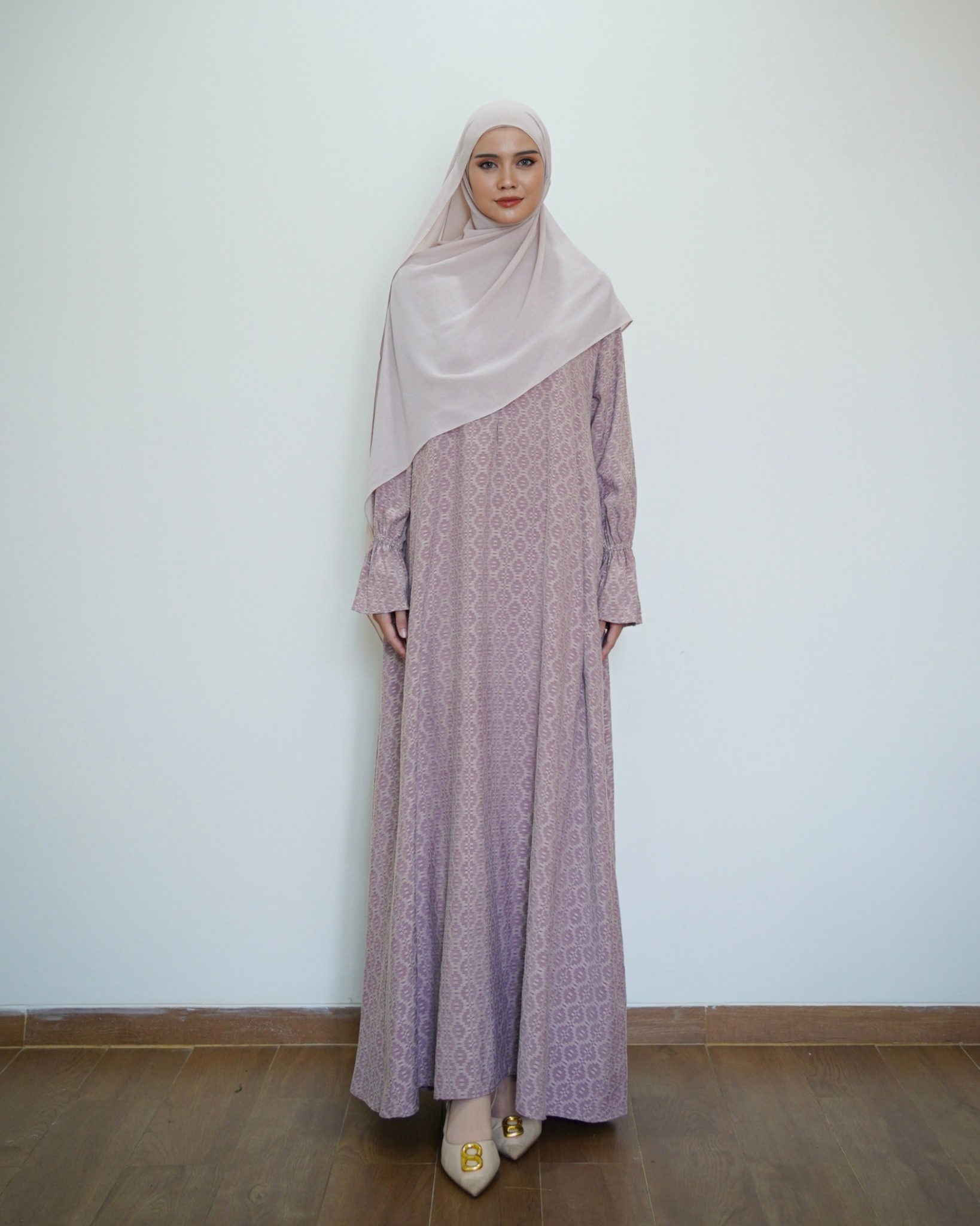Evolvere - Khadijah Dress Motif Muslimah A-Line (Oversized / Big Sized)