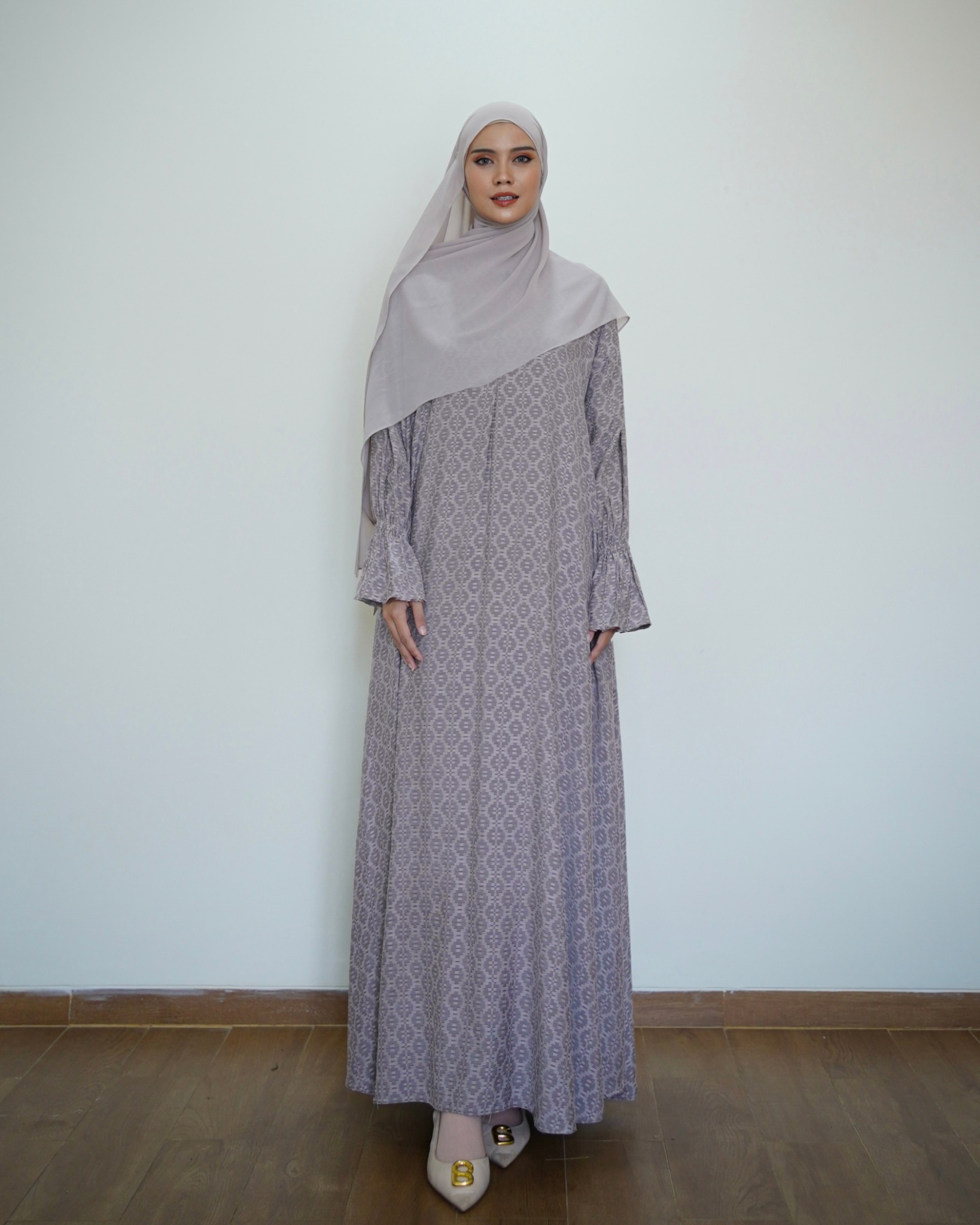 Evolvere - Khadijah Dress Motif Muslimah A-Line (Oversized / Big Sized)