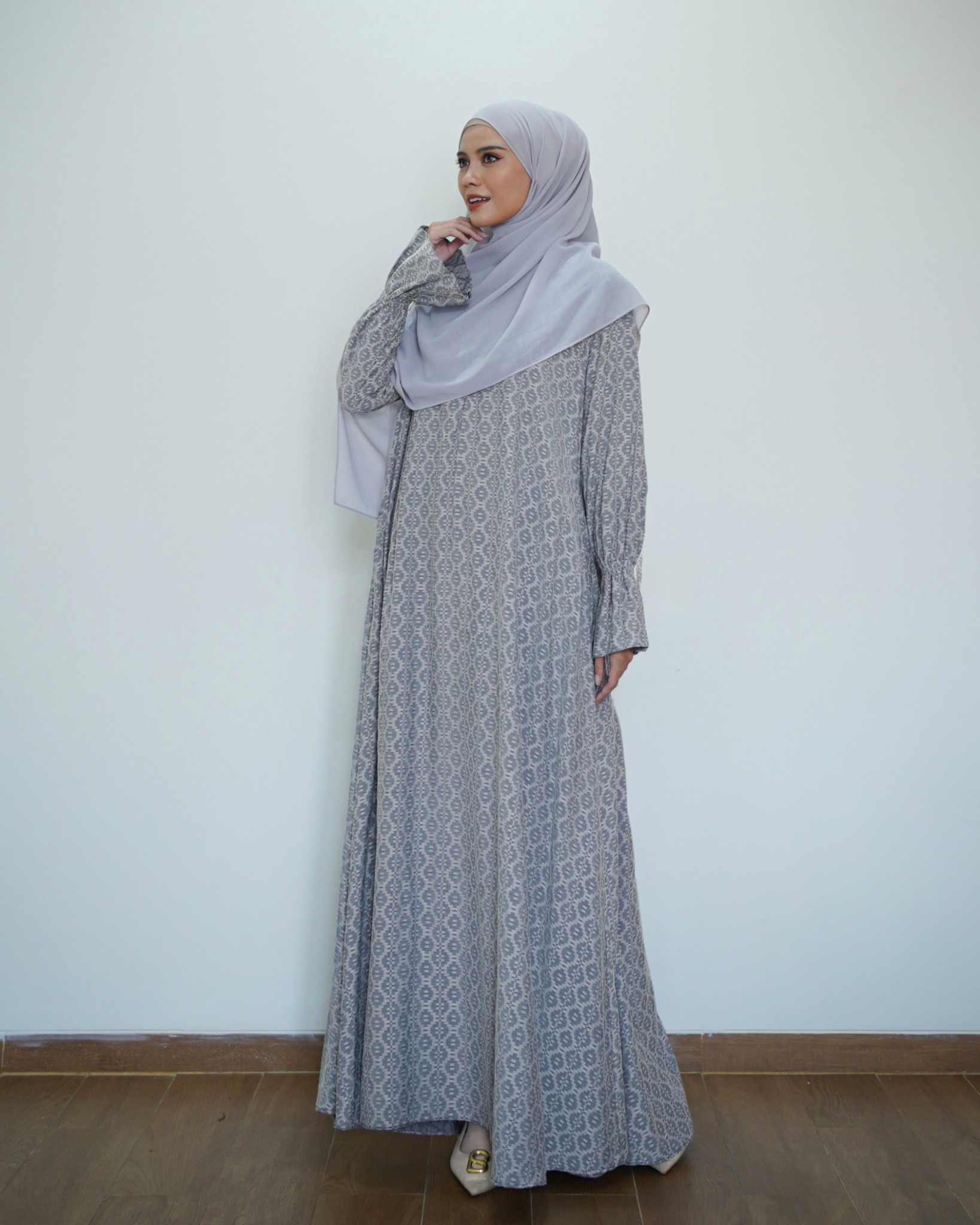 Evolvere - Khadijah Dress Motif Muslimah A-Line (Oversized / Big Sized)