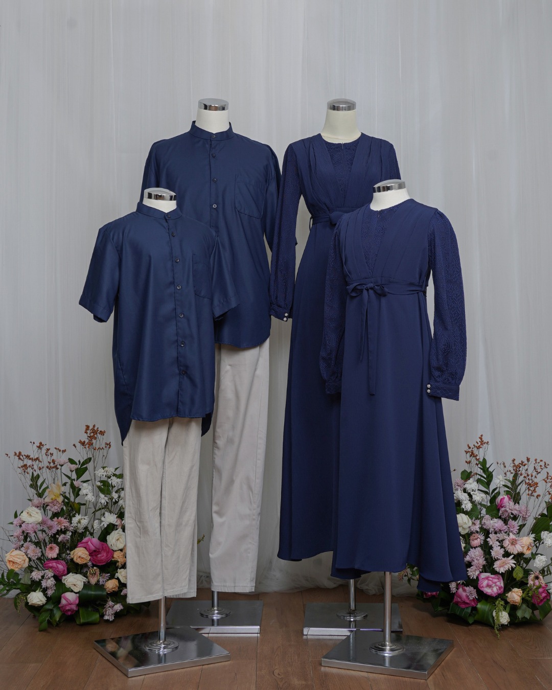  Evolvere - Sarimbit Keluarga Couple ILONA DEEP ROYAL /Dress Kemeja Koko/Dewasa dan Anak