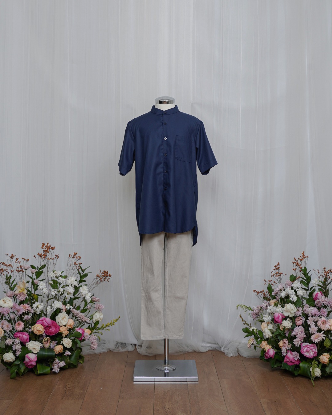  Evolvere - Sarimbit Keluarga Couple ILONA DEEP ROYAL /Dress Kemeja Koko/Dewasa dan Anak