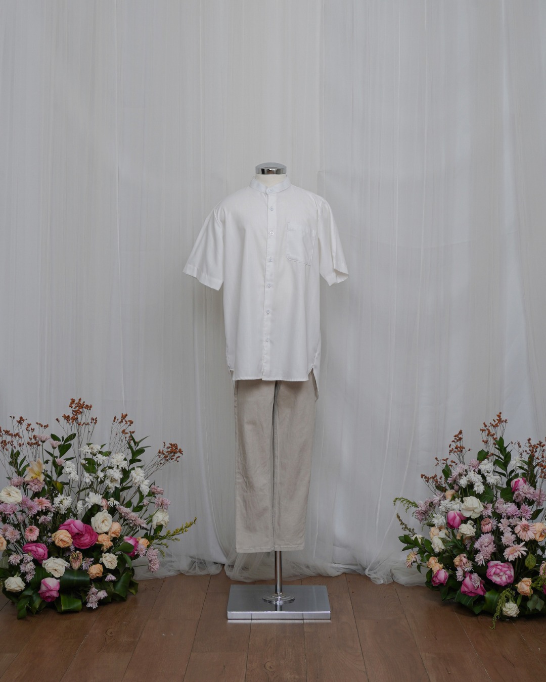 Evolvere - Sarimbit Keluarga Couple ILONA BROKEN WHITE /Dress Kemeja Koko/Dewasa dan Anak