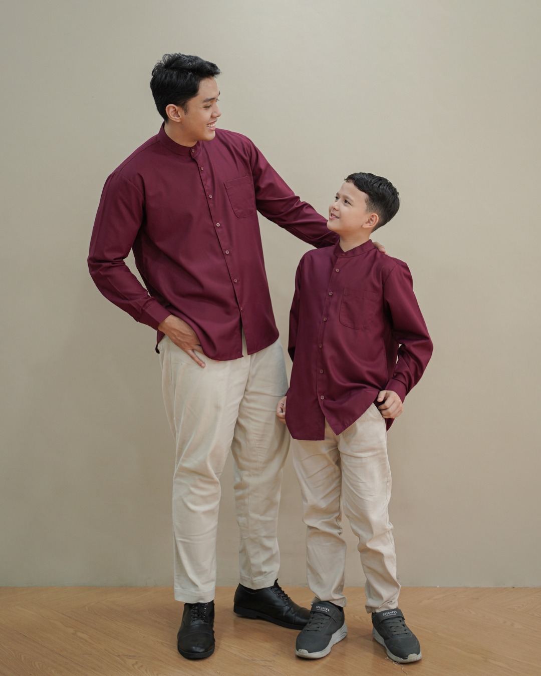 Evolvere - Sarimbit Keluarga Couple ILONA CRADLE PINK/Dress Kemeja Koko/Dewasa dan Anak