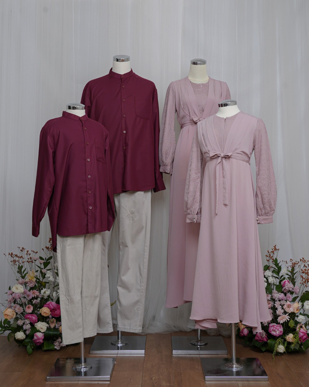 Evolvere - Sarimbit Keluarga Couple ILONA CRADLE PINK/Dress Kemeja Koko/Dewasa dan Anak