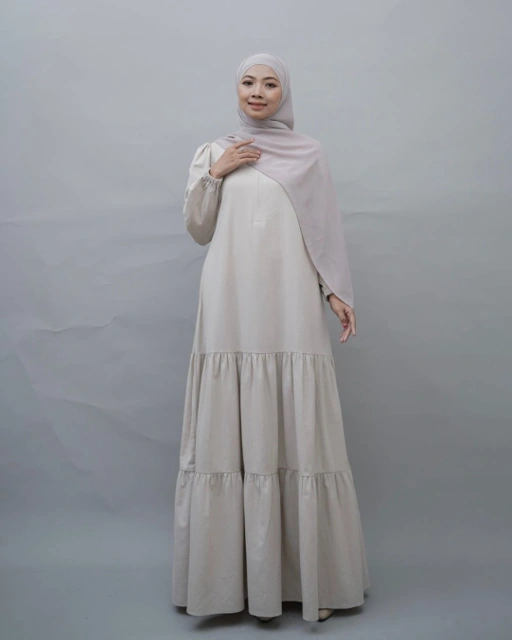 Image of Evolvere - Jannise Dress Simple Gamis Wanita Katun Linen 