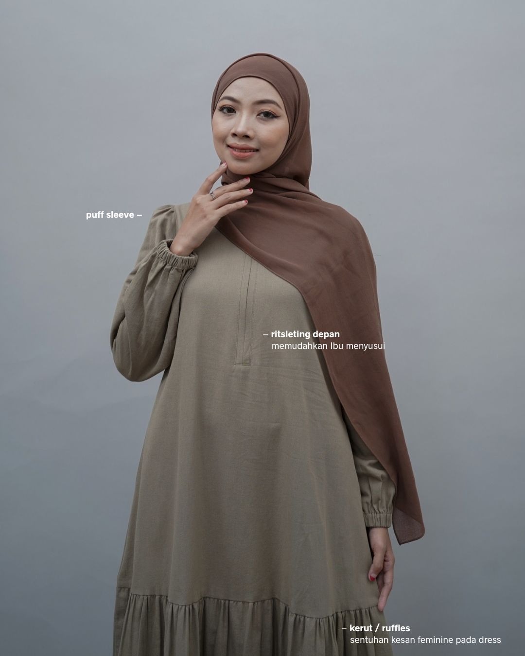 Evolvere - Jannise Dress Simple Gamis Wanita Katun Linen