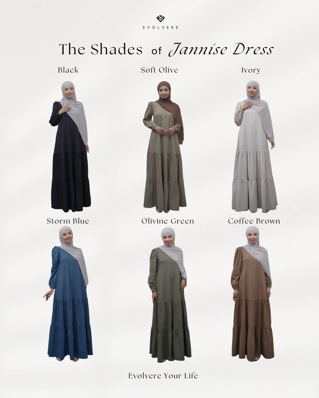 Evolvere - Jannise Dress Simple Gamis Wanita Katun Linen