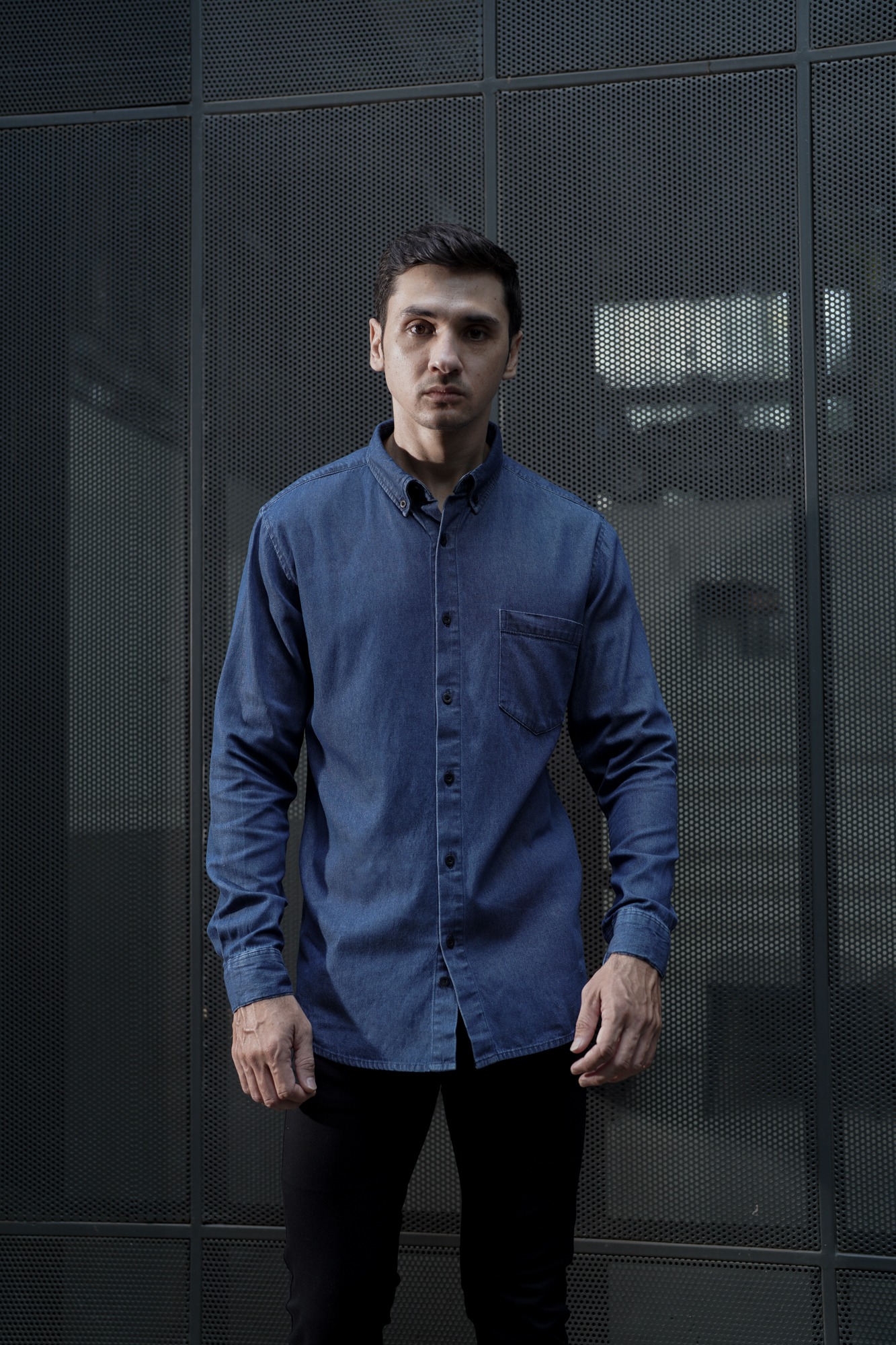 DENIM SHIRT LONG SLEEVE - DARK