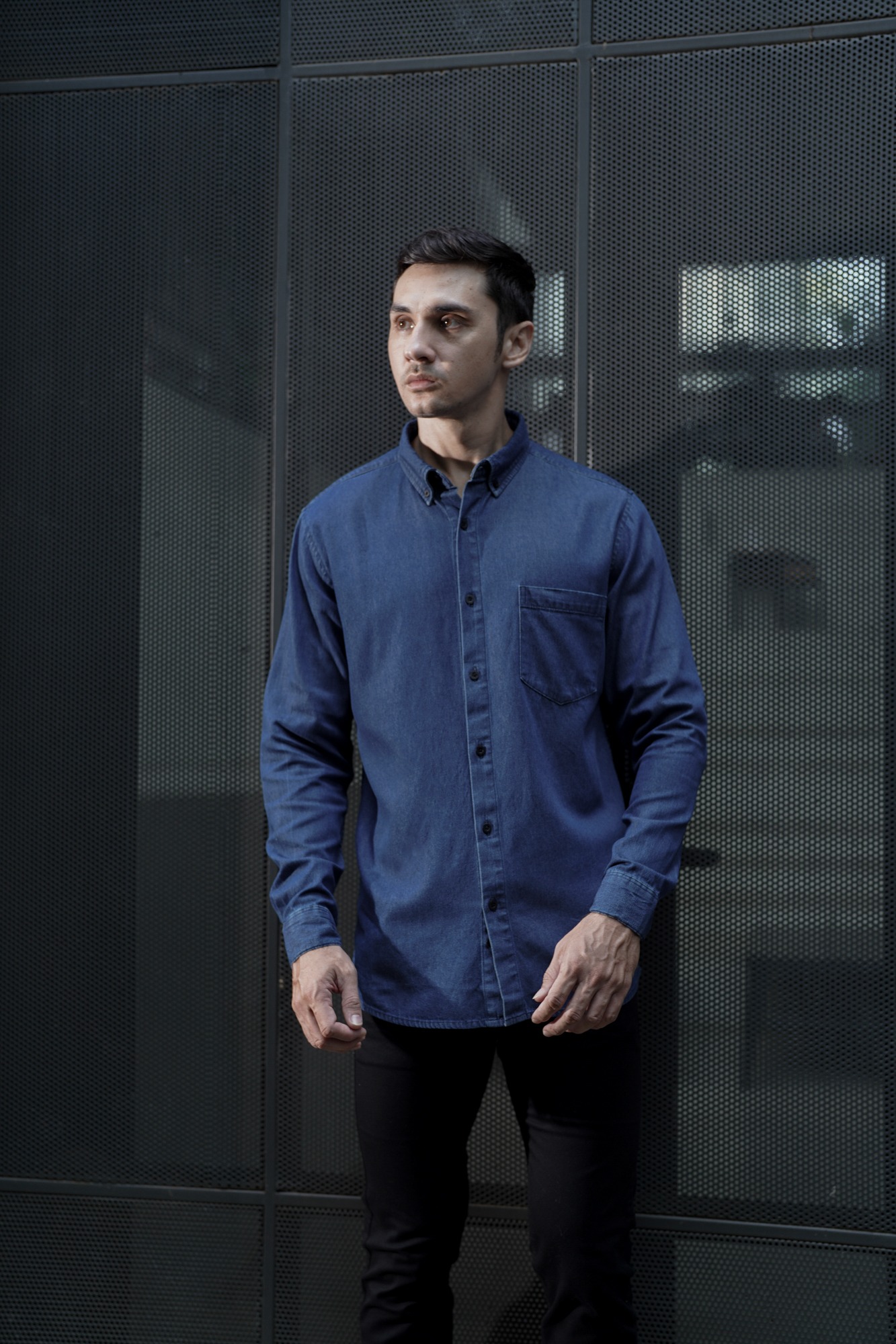 DENIM SHIRT LONG SLEEVE - DARK