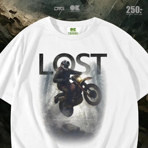 Image of OK Apparel เสื้อยืดคอกลมแขนสั้น ลาย Lost Oversize Cotton ⚡️USAคุ้มสุด!⚡️