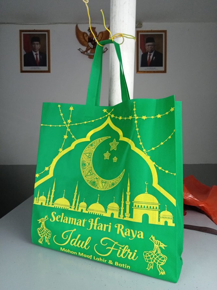 Tas Spunbond Lebaran Idul Fitri Tote Goodie Bag Souvenir L