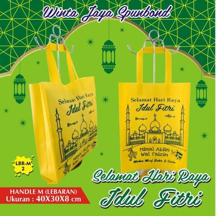 Tas Spunbond Lebaran Idul Fitri Tote Goodie Bag Souvenir M