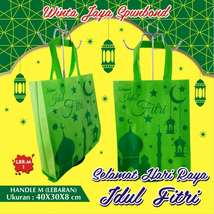 Tas Spunbond Lebaran Idul Fitri Tote Goodie Bag Souvenir M