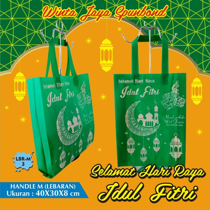 Tas Spunbond Lebaran Idul Fitri Tote Goodie Bag Souvenir M