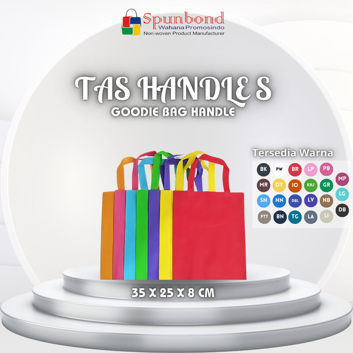 Tas Spunbond Polos Goodie Bag Handle Tali - Tas Eco Friendly [GROSIR]