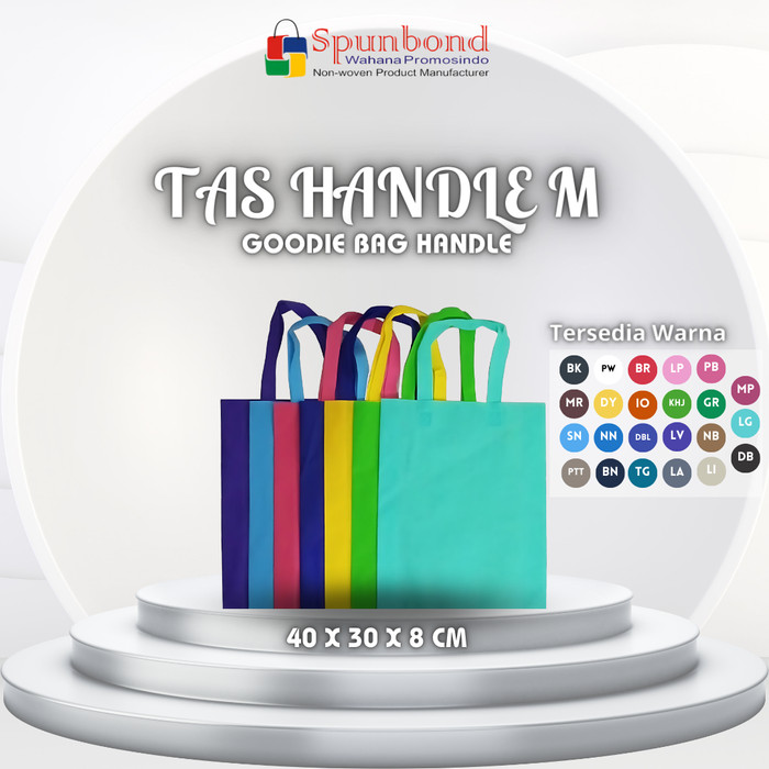 Tas Spunbond Polos Goodie Bag Handle Tali - Tas Eco Friendly [GROSIR]