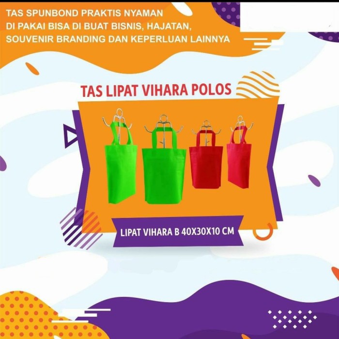 Tas Spunbond Kain Polos Model Lipat Vihara