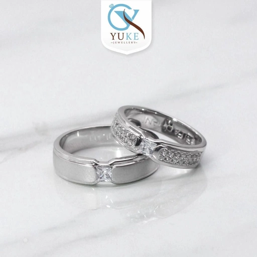 Image of Couple Rings Palladium Cincin Sepasang Palladium Cincin Kawin Cincin Couple Glossy Finishing Cincin Kawin