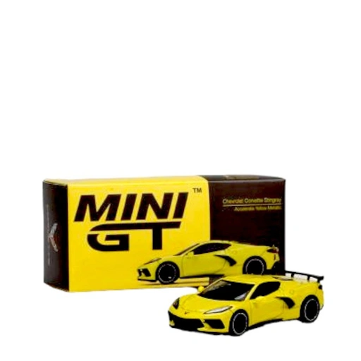 Image of MINI GT CHEVROLET CORVETTE STINGRAY ACCELERATE YELLOW METALE(MGT00195-R)