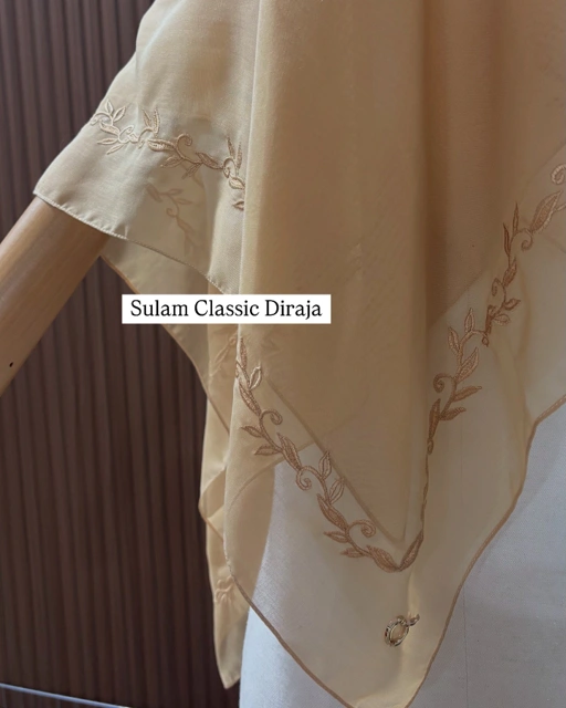 Image of GHANIEA HERITAGE-Sulam Classic DIRAJA/Jilbab Sulam Handmade/Jilbab Bordir Minang/Jilbab Paris Premium Jepang