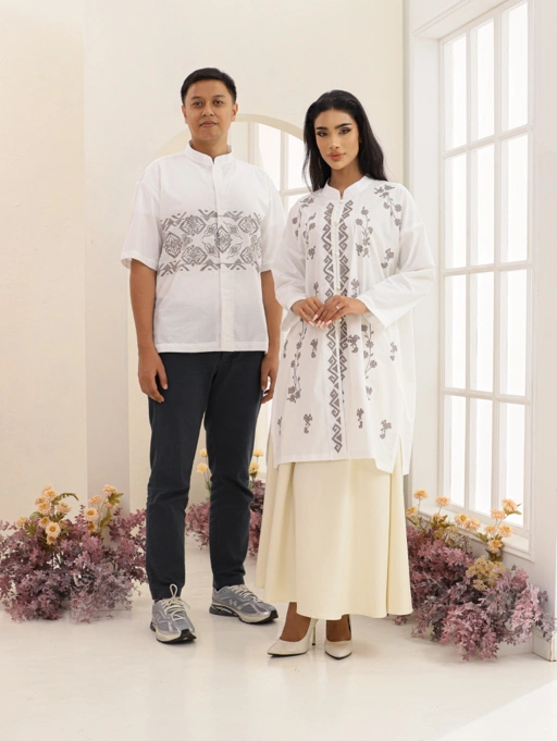 Image of GHANIEA Heritage-Tunik/Blouse Sulam Semanggi 