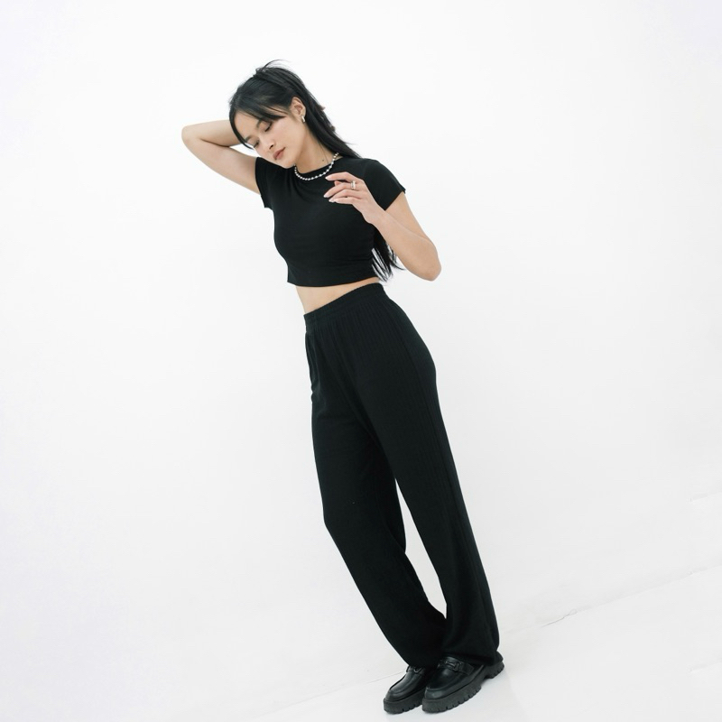 Renaette - NARA CULLOTE - Bawahan Knit Pants - Celana Kulot Knit - Celana Highwaist - Kulot Knit Premium