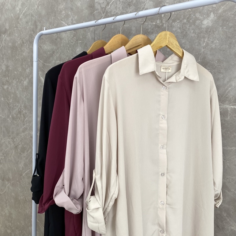 renaette - mona tunik | oversize tunik | tunik putih | tunik wanita