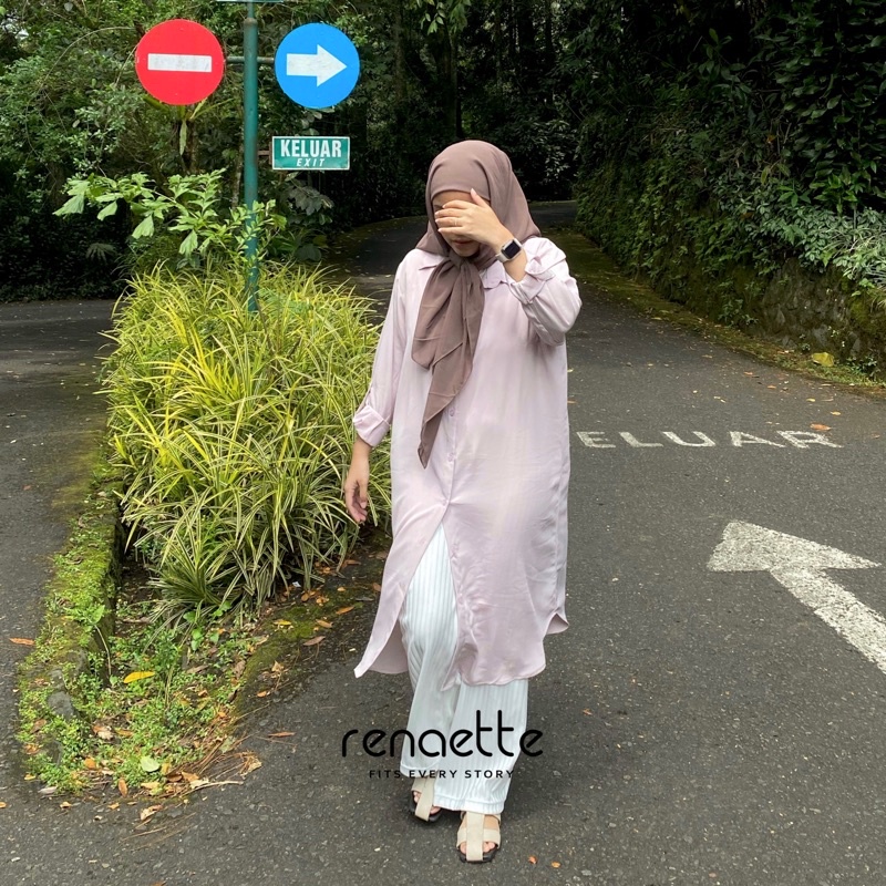 renaette - mona tunik | oversize tunik | tunik putih | tunik wanita