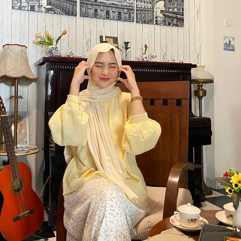 renaette - sean blouse | korean blouse | katun muslin wanita | atasan simpel