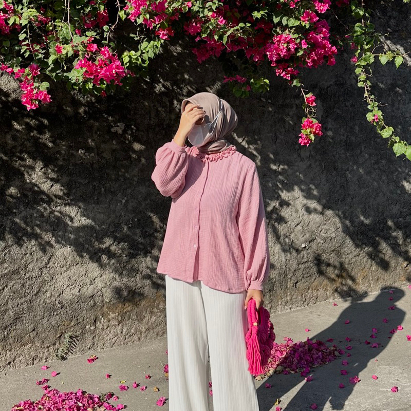 renaette - sean blouse | korean blouse | katun muslin wanita | atasan simpel