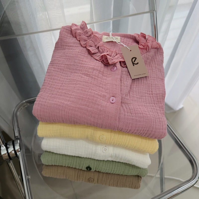renaette - sean blouse | korean blouse | katun muslin wanita | atasan simpel