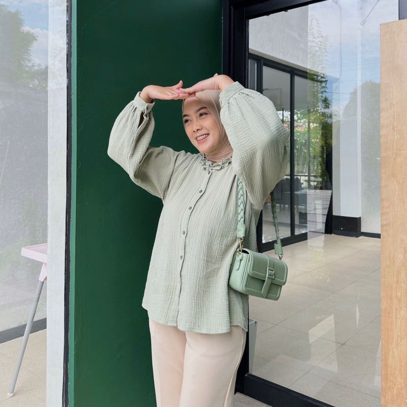 renaette - sean blouse | korean blouse | katun muslin wanita | atasan simpel