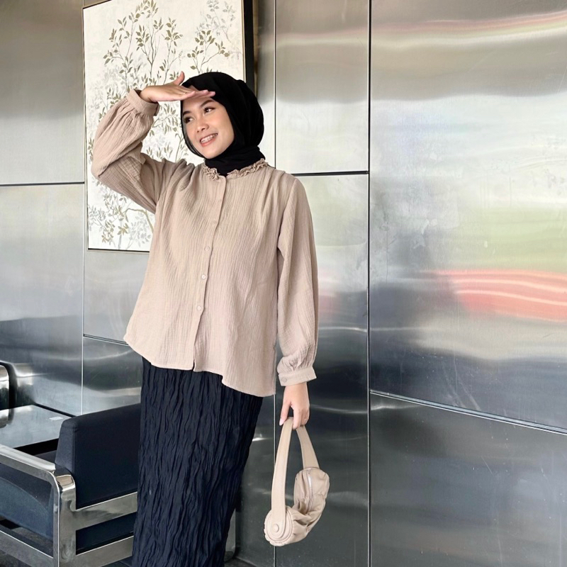 renaette - sean blouse | korean blouse | katun muslin wanita | atasan simpel