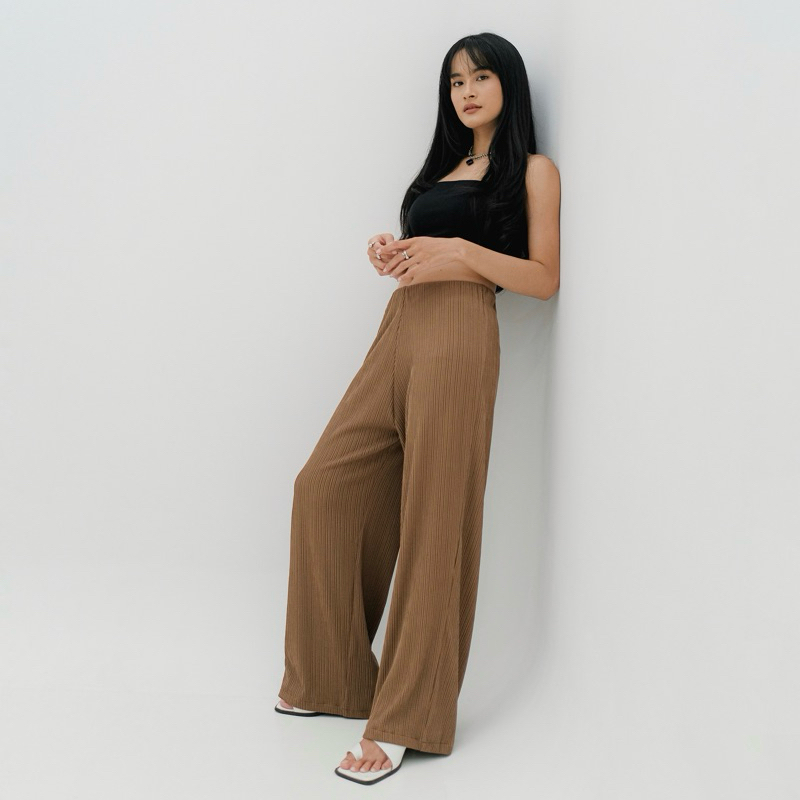 renaette - kale pleats cullote - bawahan - highwaist - kulot wanita premium - celana panjang wanita - loose pants - flare pants