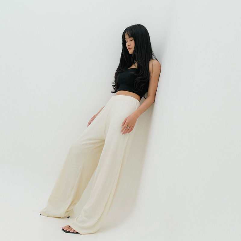 renaette - kale pleats cullote - bawahan - highwaist - kulot wanita premium - celana panjang wanita - loose pants - flare pants